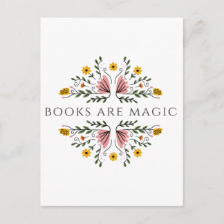 Bücher sind Magie-Aufkleber Postkarte