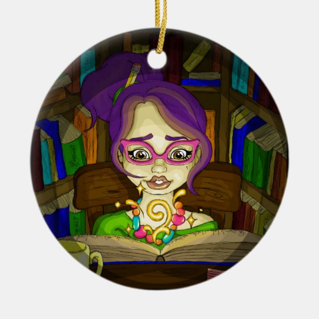 Bücher sind magisch keramik ornament (Vorne)