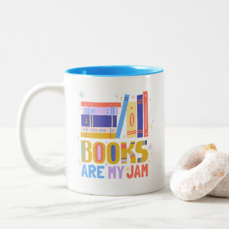 Bücher sind mein Ding Becher – doppelseitig handge Zweifarbige Tasse