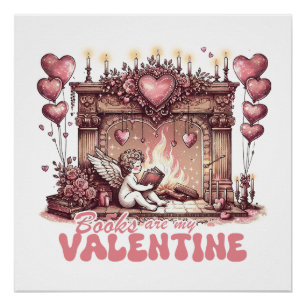Bücher sind mein Valentine Poster