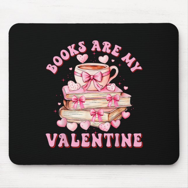 Bücher sind mein Valentinlehrer Kinder Retro Valen Mousepad (Vorne)