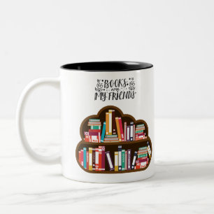 Bücher sind meine Freunde Zweifarbige Tasse