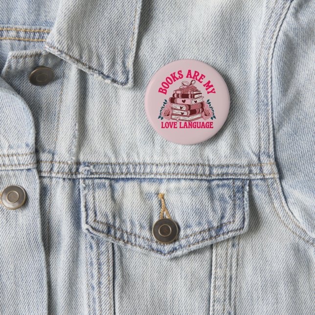 Bücher sind meine Liebe Button (Beispiel)