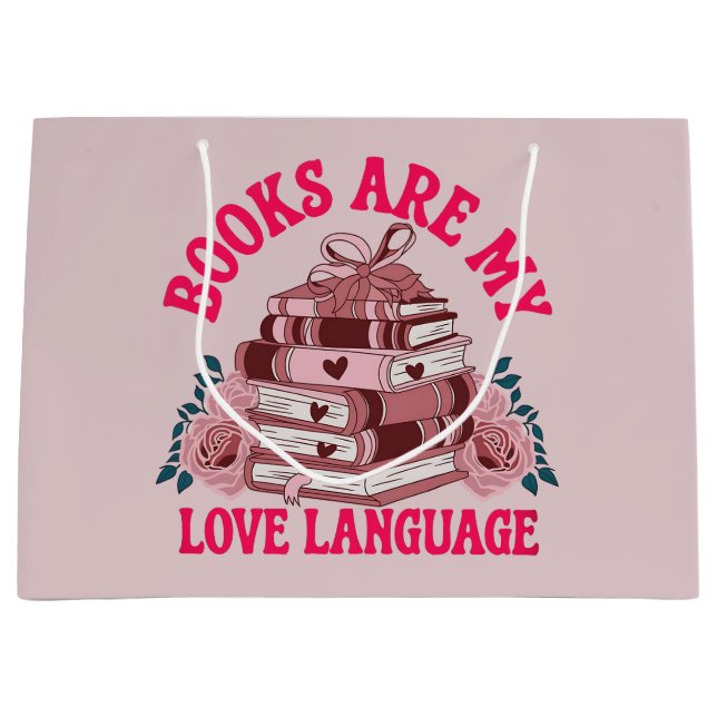 Bücher sind meine Liebe Große Geschenktüte (Vorderseite)