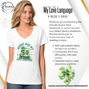 Bücher sind meine Liebe Sprache Frauen V-Neck-T -  T-Shirt