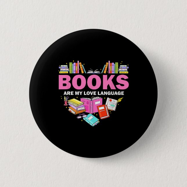 Bücher sind meine Liebe und lesen über Bibliotheka Button (Vorderseite)
