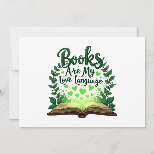 Bücher sind meine Liebe und lesen über Bibliotheka Einladung (Vorderseite)