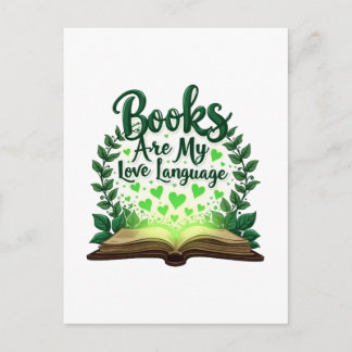Bücher sind meine Liebe und lesen über Bibliotheka Feiertagspostkarte