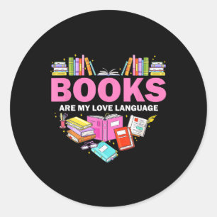 Bücher sind meine Liebe und lesen über Bibliotheka Runder Aufkleber
