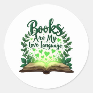 Bücher sind meine Liebe und lesen über Bibliotheka Runder Aufkleber