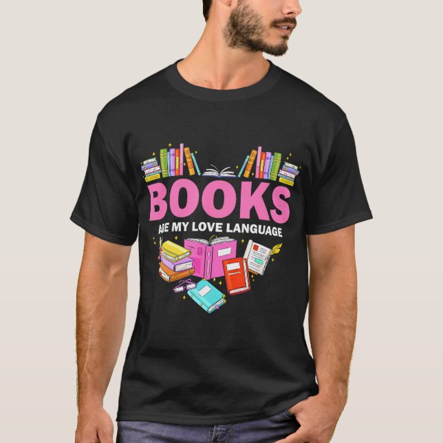 Bücher sind meine Liebe und lesen über Bibliotheka T-Shirt (Vorderseite)