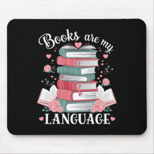 Bücher sind meine Liebessprache Leseliebhaber Bibl Mousepad
