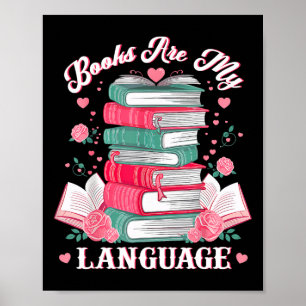 Bücher sind meine Liebessprache Leseliebhaber Bibl Poster