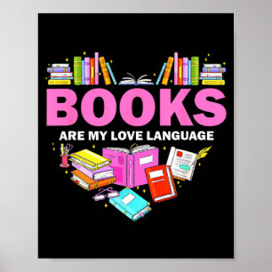 Bücher sind meine Liebessprache Lesender Liebhaber Poster