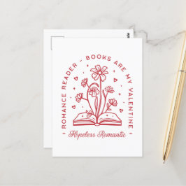 Bücher sind meine valentine hoffnungslose romantis postkarte