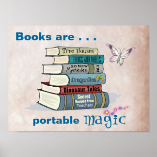 Bücher sind tragbares Magisches Poster