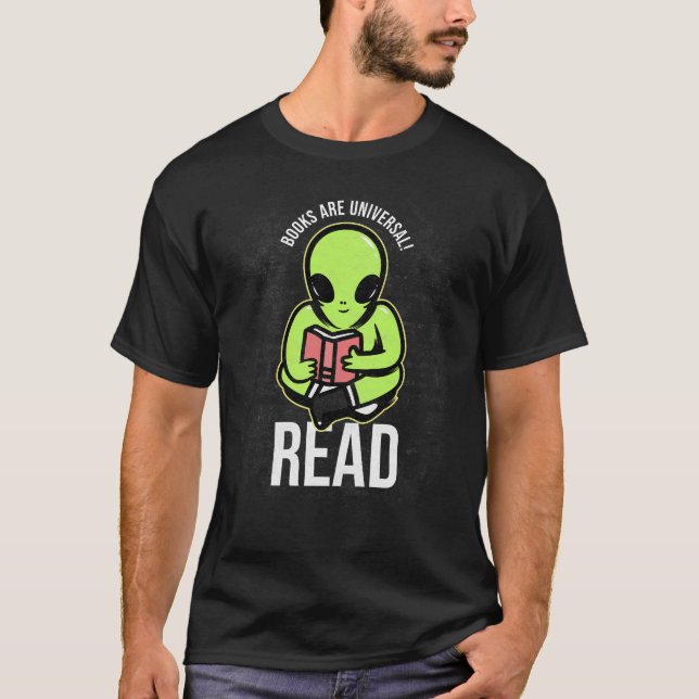 Bücher sind Universell lesend lustiges Universum T-Shirt (Vorderseite)