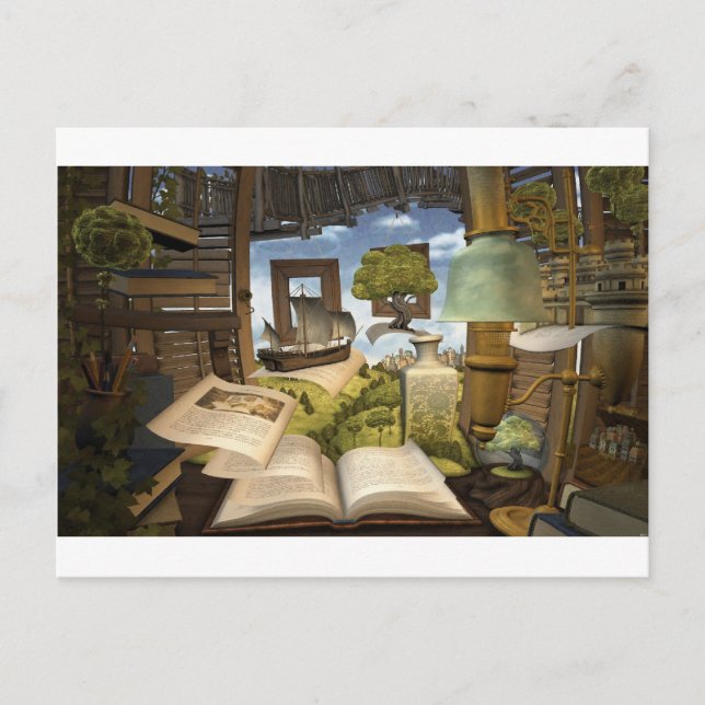 Bücher sind Wissen! Postkarte (Vorderseite)