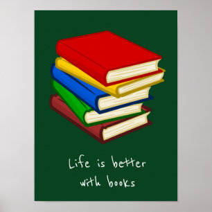 Bücher Slogan Klasse oder Bibliothek Kinderzimmer Poster