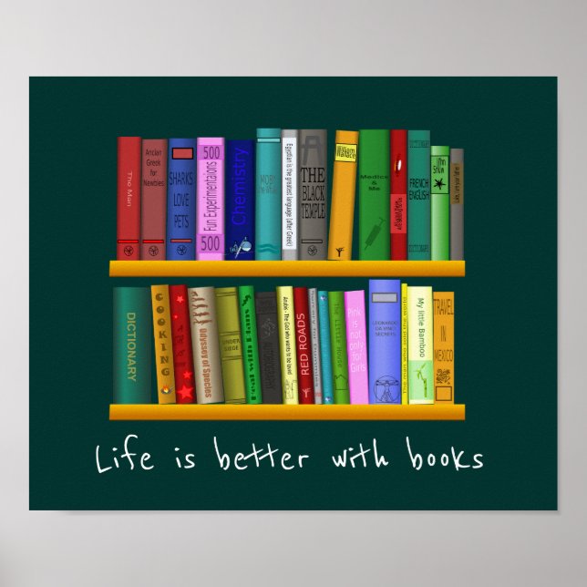 Bücher Slogan Klasse oder Bibliothek Kinderzimmer Poster (Vorne)