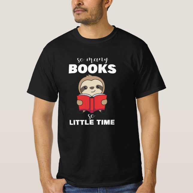 Bücher Sloth Read Book Bookworm Bookworm T-Shirt (Vorderseite)