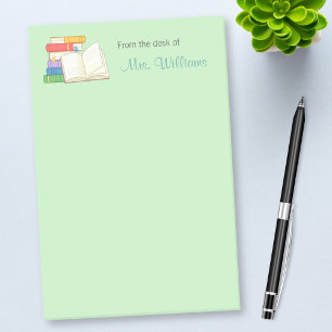 Bücher Stack Open Book School Lehrer Post-it Klebezettel