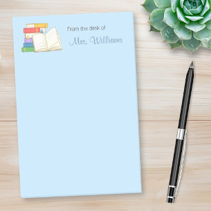 Bücher Stack Open Book School Lehrer Post-it Klebezettel