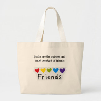 Bücher Stillste Ständige Freunde Regenbogen-Herzen Jumbo Stoffbeutel