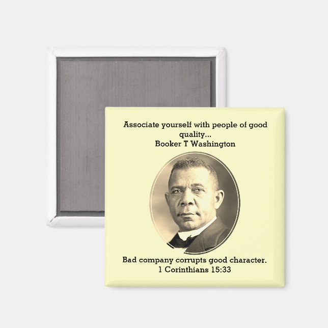 BUCHER T WASHINGTON Black History Quote Scripting Magnet (Vorderseite/Rückseite)