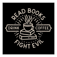 Bücher trinken Kaffee kämpfen böse