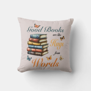 Bücher Umarme Worte & Schmetterlinge Bibliothekare Kissen