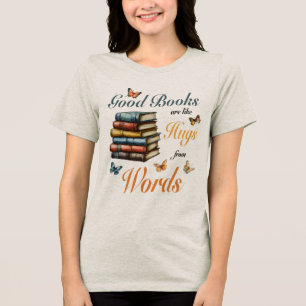 Bücher Umarme Worte & Schmetterlinge Bibliothekare Tri-Blend Shirt