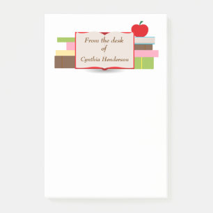 Bücher und Apple Post-it Klebezettel