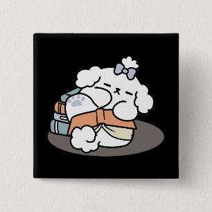 Bücher und Barks - Niedliches Design für schlampig Button