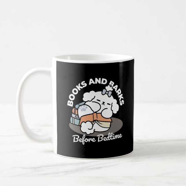Bücher und Barks - Niedliches Design für schlampig Kaffeetasse (Links)