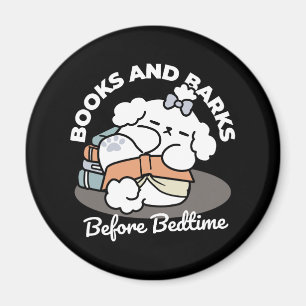 Bücher und Barks - Niedliches Design für schlampig Magnet