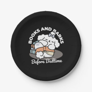 Bücher und Barks - Niedliches Design für schlampig Pappteller