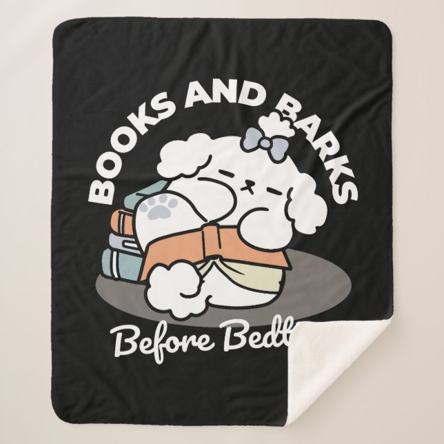 Bücher und Barks - Niedliches Design für schlampig Sherpadecke (Vorderseite)