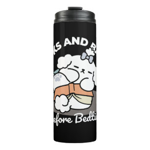 Bücher und Barks - Niedliches Design für schlampig Thermosbecher