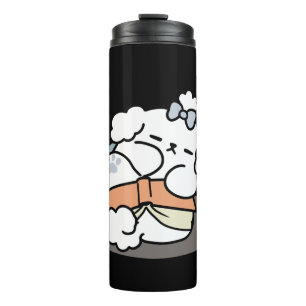 Bücher und Barks - Niedliches Design für schlampig Thermosbecher
