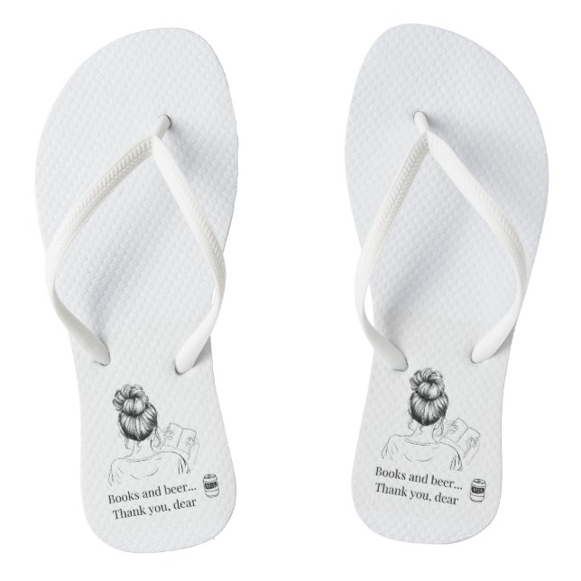 Bücher und Bierpflops Flip Flops (Fußbett)