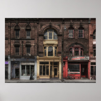Bücher und Bistros und Metzger Nr. 5 Farbversion Poster