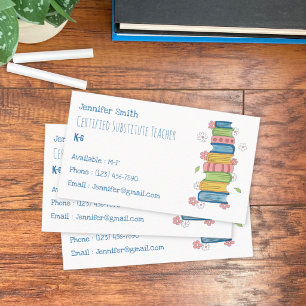 Bücher und Blühende Unterrichten-Standard-Geschäft Visitenkarte