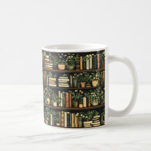 Bücher und Blume Kaffee Tasse