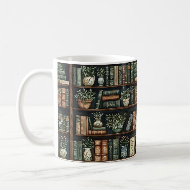 Bücher und Blume Kaffee Tasse (Links)