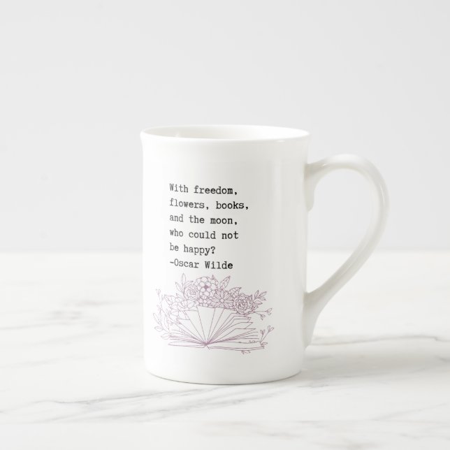 Bücher und Blume Oscar Wilde Kaffee Tasse (Rechts)