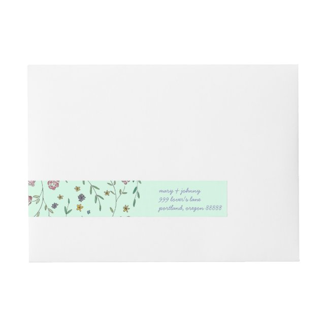 Bücher und Blüten Adressbezeichnungen Rundum-Adressaufkleber (Vorderseite)