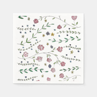Bücher und Blüten Cocktail Napkins Serviette