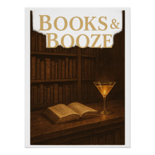 Bücher und Bootshefte für Bar-Liebhaber Poster