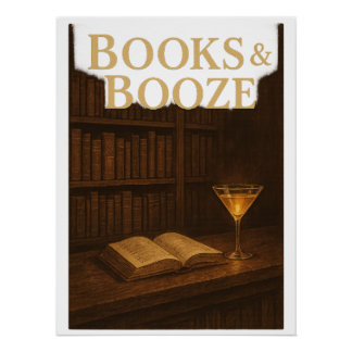 Bücher und Bootshefte für Bar-Liebhaber Poster